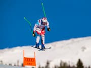 Luca Aerni im Abfahrtstraining am Donnerstag in Are (Bild: KEYSTONE/JEAN-CHRISTOPHE BOTT)