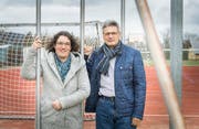 Schulpräsidentin Martina Erni und Gemeinderat Paul Sauter. (Bild: Andrea Stalder)