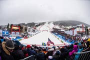 Wegen Nebel im obersten Teil sahen die Fans am Samstag nur eine verkürzte Männer-Abfahrt. (Bild: Joel Marklund/Bildbyran (Åre, 9. Februar 2019))