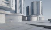 So könnten das Rontalzentrum dereinst aussehen. (Visualisierung: Architekturbüro Iwan Bühler)
