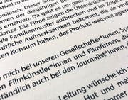 In einem Grusswort zur Berlinale sind mehrmals Gendersternchen zu sehen. (Bild: Jörg Carstensen/Keystone (Berlin, 29. Januar 2019)