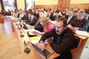 Der Urner Landrat anlässlich der Session vom 31. August 2016. (Bild: Urs Hanhart, Altdorf, 31. August 2016)