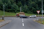 Situation beim Verkehrsknoten Büren, fotografiert am 04. Juli 2018. (Bild: Corinne Glanzmann)