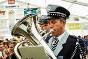 Die Musikgesellschaft Concordia Fischingen an ihrem letzten grossen Fest, dem 150-Jahr-Jubiläum 2013. (Bild: Olaf Kühne)