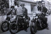 Der Töffclub Nidwalden auf einem Motorradausflug (genaues Datum unbekannt). (Bild: Fotosammlung Reinhold Büchi/ zvg. von Marianne Achermann)
