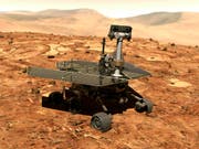 Allein und verlassen auf dem Mars: Der Rover «Oportunity» war seit 2004 auf dem Roten Planeten und wurde jetzt aufgegeben. (Bild: KEYSTONE/AP NASA)