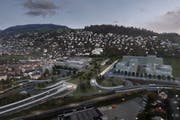 Das geplante Bypass-Südportal in Kriens. Visualisierung: PD