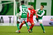 Goalgetter des Abends: Thuns Dejan Sorgic brachte sein Team bereits in der 16. Minute in Führung. In der 70. Minute erhöhte der Stürmer dann zum 0:3. (Bild: Freshfocus)
