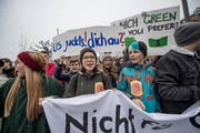 Zweite Klimademonstration beim Pavillon am Nationalquai in Luzern. (Bild: Pius Amrein (2. Februar 2019))