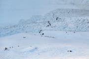 Die Lawine gelangte auf eine Skipiste. (Bild:KEYSTONE/Anthony Anex)