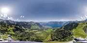 Aus den Bildern, welche die Drohne über der Klewenalp lieferte, stellte Damian Donze diese Panorama-Aufnahme zusammen. (Bild: PD)