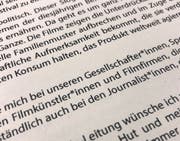Gendersternchen im Grusswort zur Berlinale. (Bild: Keystone)