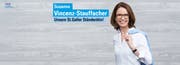 Freundlich lächelnd im FDP-Design: Susanne Vincenz-Stauffachers Titelbild: (Bild: Screenshot/Facebook)