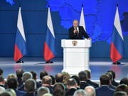 Der russische Präsident Wladimir Putin bei seiner 15. Rede an die Nation. (Bild: KEYSTONE/EPA SPUTNIK POOL/ALEXEY NIKOLSKY / SPUTNIK / KREMLIN PO)