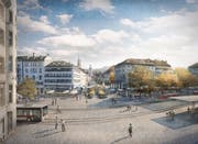 Eine Illustration des Siegerprojektes «Vadian» für den neuen Marktplatz und Bohl. (Illustration: PD/Stadt St.Gallen)