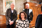 Der Turf Club Frauenfeld blickt zuversichtlich in die Zukunft: Präsident Heinz Belz mit dem neuen Vorstandsmitglied Ibi Bertschi und Protokollführer Marcel Brun. (Bild: Christine Luley)