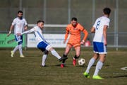 Den SC Buochs mit Daniel Marquez (links) muss auf Trainersuche. Bild: Boris Bürgisser