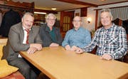 Der Vorstand des Koch-Clubs Salz & Pfeffer im Jubiläumsjahr (von links): Präsident Sigi Riser, Aktuar Markus Lenherr, Kassier Hanspeter Ruppaner, Beisitzer Hansruedi Rüdisühli; es fehlt Vizepräsident Urs Kremmel. (Bild: Hansruedi Rohrer)