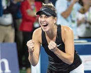 Kann ihren Sieg kaum fassen: Belinda Bencic. (Bild: Jürgen Hasenkopf/Freshfocus (Dubai, 23. Februar 2019))