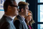Petra Gössi, Parteipräsidentin, beim Point de Presse zum institutionellen Rahmenabkommen. (KEYSTONE/Alexandra Wey, Samstag, 23. Februar)