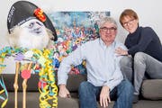 Fritschivater Reto Schriber mit Lebenspartnerin Monika Tschopp. (Bild: Nadia Schärli, Rothenburg, 4. Februar 2019)