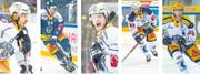 Fünf Ausländer für vier Plätze (von links): Garrett Roe, Dennis Everberg, Carl Klingberg, Brian Flynn, David McIntyre. Bilder: Keystone