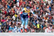 Nadine Fähndrich auf dem Weg zu Rang 5 an der WM über 10 km. (Bild: Peter Schneider / Keystone, 26. Februar 2019)