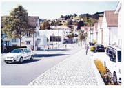 So könnte die neugestaltete Werdstrasse mit einem Kreisel beim Coop dereinst aussehen. (Bild: Visualisierung: PD)