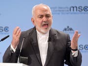 Der iranische Aussenminister Mohammed Dschawad Sarif - hier bei der Sicherheitskonferenz in München - ist nach der Ablehnung seines Rücktritts zurück im Amt. (Bild: Keystone/DPA/TOBIAS HASE)