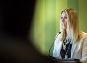 Kantonsrätin Petra Kuhn (SVP, Weinfelden) plädiert für eine Redezeitbeschränkung. (Bild: Reto Martin)