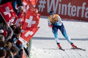 Nadine Fähndrich im klassischen Stil auf der Fahrt in die Weltklasse. (Bild: Peter Schneider/KEY