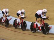 Der Schweizer Bahnvierer schafft es an der WM in Polen unter die Top 8 (Bild: KEYSTONE/AP PA/JOHN WALTON)