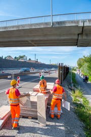 Sanierung der Autobahn A1 zwischen Rheineck und und St. Margrethen. (Bild: Urs Bucher (11. September 2018)