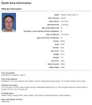 Die Akte von Patrick Murphy, jenem Brieffreund von Angela Heeb, dessen Hinrichtung auf Ende März terminiert ist. (Bild: Screenshot Texas Department of Criminal Justice)