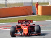 Charles Leclerc zeigt im Ferrari einen guten Test in Spanien (Bild: KEYSTONE/AP/JOAN MONFORT)