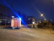 Ein Einsatzwagen vor der Zuckerfabrik. (Bilder: PD/Feuerwehr Frauenfeld)