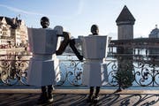 Italiener in Luzern: Bialetti-Kaffeekocher an der Fasnacht. (Bild: Alexandra Wey/Keystone, Luzern, 28. Februar 2019)