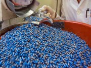 Nicht zuletzt wegen einer boomenden Exportwirtschaft - unter anderem bei Arzneimittel - ist die Schweizer Wirtschaft im vierten Quartal wieder gewachsen. (Bild: KEYSTONE/MICHAEL KUPFERSCHMIDT)