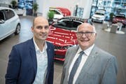 Gabriel Galliker (42, links) und sein Vater Emil (66).Bild: Pius Amrein (Aarburg, 5. Februar 2019)