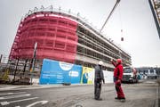 Die Thurgauer Gebäudeversicherung zieht in den vierten Stock des Neubaus beim Autobahnanschluss Frauenfeld Ost. (Bild: Andrea Stalder)