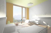 Visualisierungen des Wettbewerbes vom Kinderspital Luzern. (PD: Visus webereinhardt Generalplaner AG)
