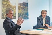Geht es nach dem Willen der SVP Uri, sollen Bankratspräsident Heini Sommer und CEO Christoph Burgener bei der Urner Kantonalbank nicht mehr länger das Sagen haben. (Bild: Corinne Glanzmann, Altdorf, 18. Oktober 2018)