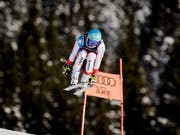Wendy Holdener in perfekter Sprungposition (Bild: KEYSTONE/EPA KEYSTONE/JEAN-CHRISTOPHE BOTT)