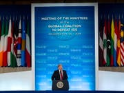 US-Präsident Donald Trump rechnet bald mit einer vollständigen Rückeroberung des von der Terrormiliz IS gehaltenen Geländes in Syrien und dem Irak. (Bild: KEYSTONE/EPA/ERIK S. LESSER)