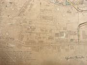Ausschnitt Baulinienplan von 1911, Höhe Schulhaus Landhaus in Herisau. Bild: PD