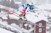 Wendy Holdener während der Kombinations-Abfahrt an der Ski-WM in Schweden. (Bild: Christian Bruna/EPA (Åre, 8. Februar 2019))