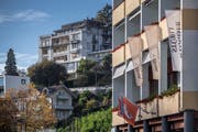 Die Weggiser Hotels Albana (hinten) und Post Hotel (vorne). (Bild: Pius Amrein (24. Oktober 2018))