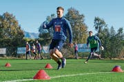 Simon Grether während einer Koordinationsübung im Trainingslager von Marbella. (Bild: Martin Meienberger/Freshfocus (13. Januar 2019))