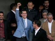 Die internationale Anerkennung des selbsternannten venezolanischen Interimspräsidenten Juan Guaidó wirft völkerrechtliche Fragen auf. Das stellen Gutachter des deutschen Bundestages in einer Expertise fest. (Bild: KEYSTONE/AP/ARIANA CUBILLOS)