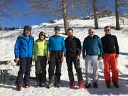 Erwin und Theres Arnold, Raphael Arnold und David Gisler sowie Edy und Chris Gisler (von links) holten sich die Podestplätze beim Differenzrennen auf dem Haldi am 17. Februar 2019. (Bild: PD)